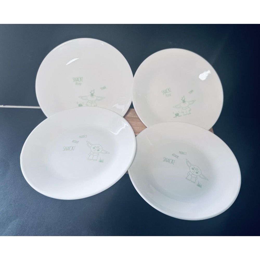 Corelle Star Wars Baby Yoda Grogu 6.75" Appetizer / Snack Plates Set of 4